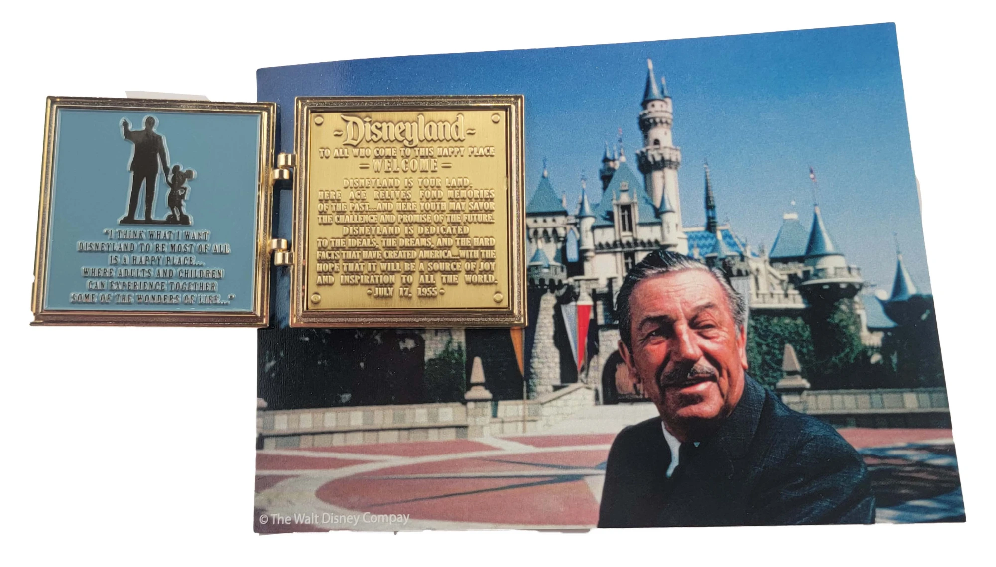 item Disney Pin - Walk In Walt's Disneyland Footsteps - Partner's Statue - Dedication Plaque 1955 - 2012 94302a.webp
