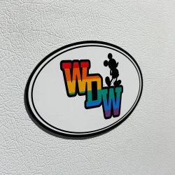 item Disney Parks - Oval Car Magnet - Rainbow Pride - WDW - Mickey Silhouette WDW Rainbow Pride Oval Magnet c