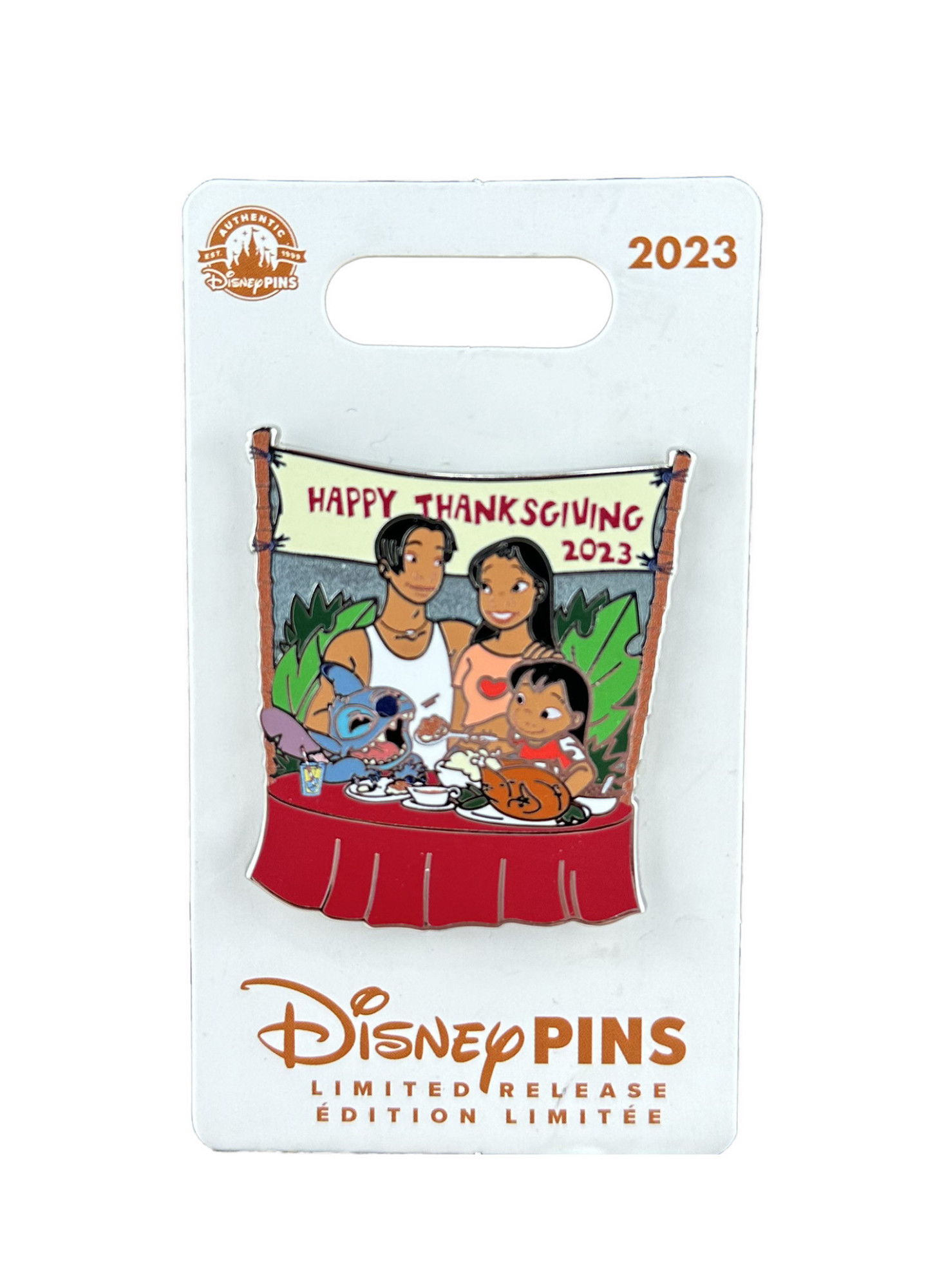 products Disney Pin - Lilo, Stich, David and Nani - Happy Thanksgiving 2023