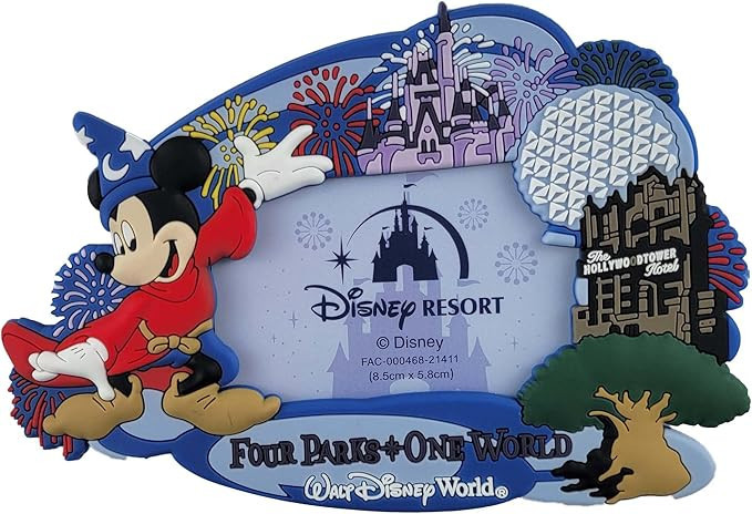 products Disney Parks Magnet - Photo Frame - Four Parks One World - Sorcerer Mickey Mouse