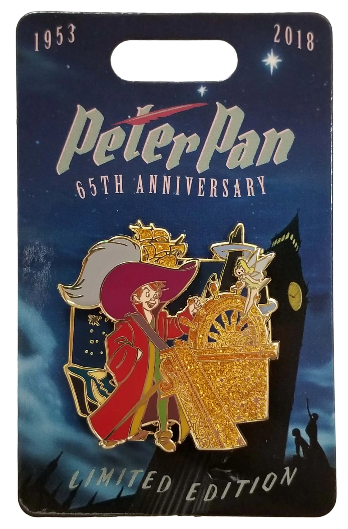 item Disney Pin - Peter Pan 65th Anniversary Collection - Peter Pan, Tinker Bell, and the Jolly Roger 126987a.webp