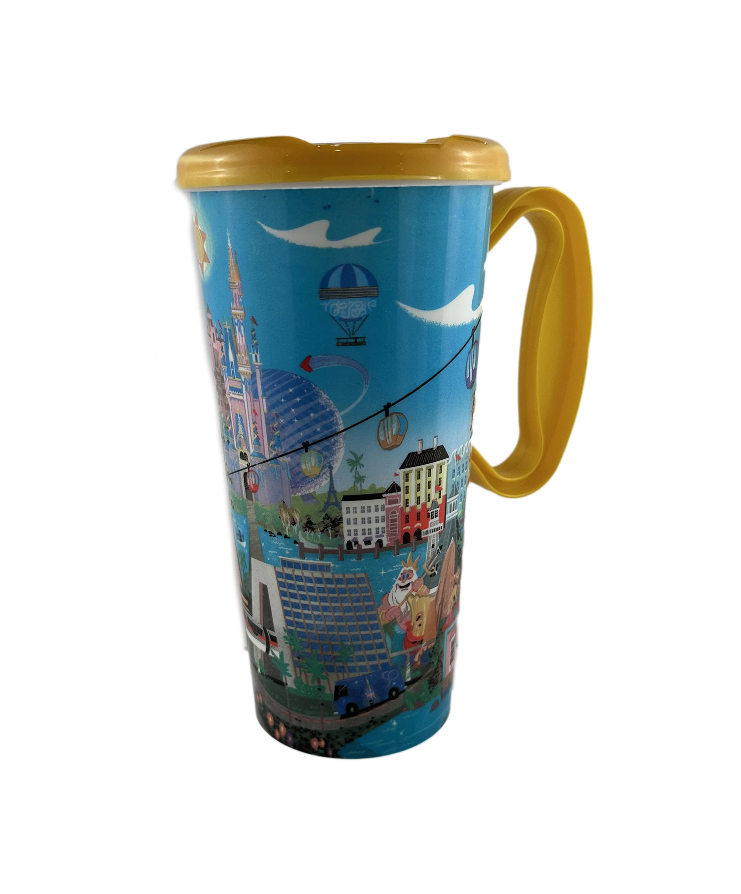 item Disney Resort Travel Mug - Walt Disney World 50th Anniversary Resorts - Gold Mickey Lid IMG_1618