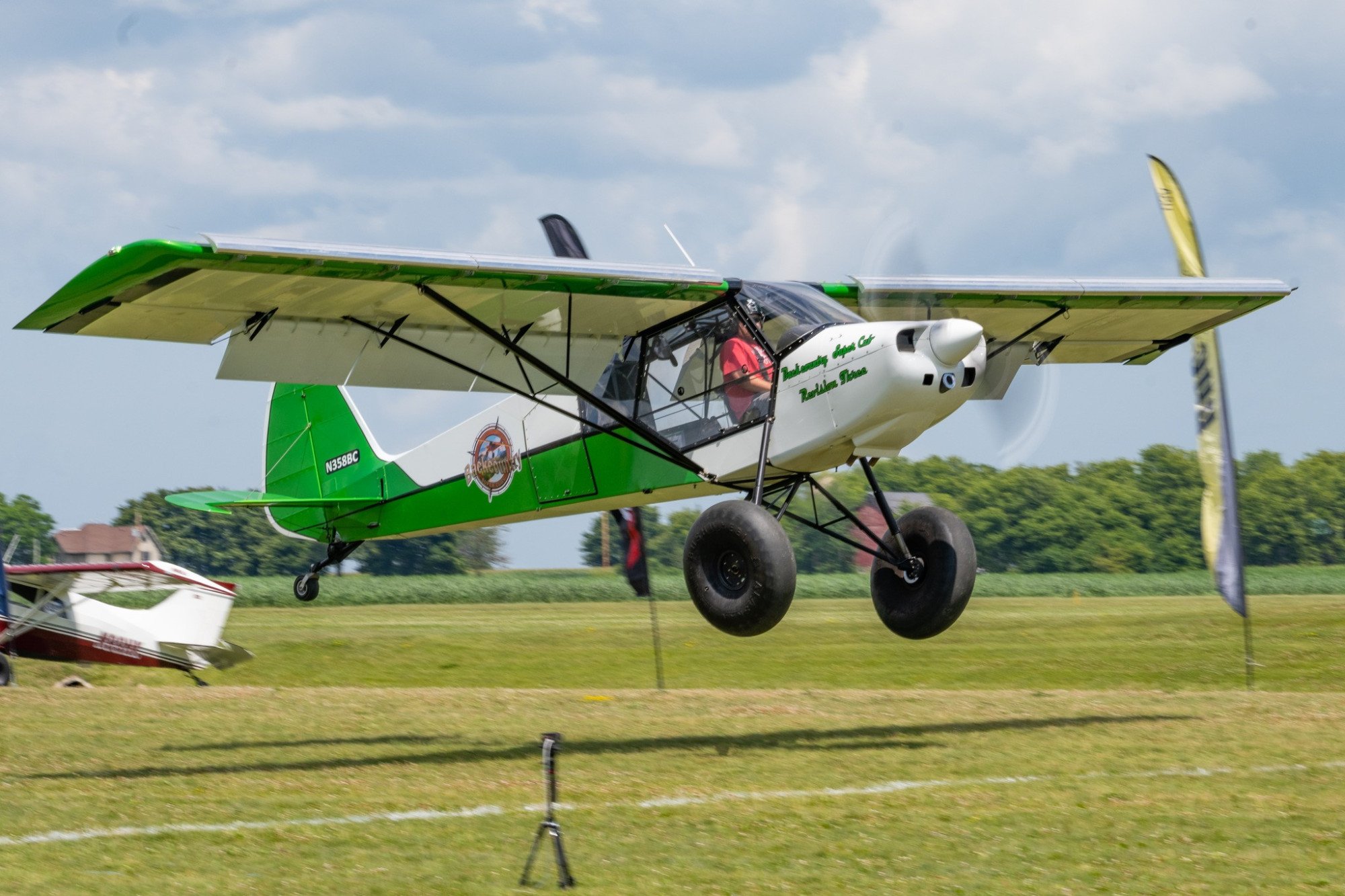Kyle Bushman flying the Backcountry Super Cub Rev III at the National STOL Series 2022 Sodbusters STOL Competition. Photo Credit: National STOL