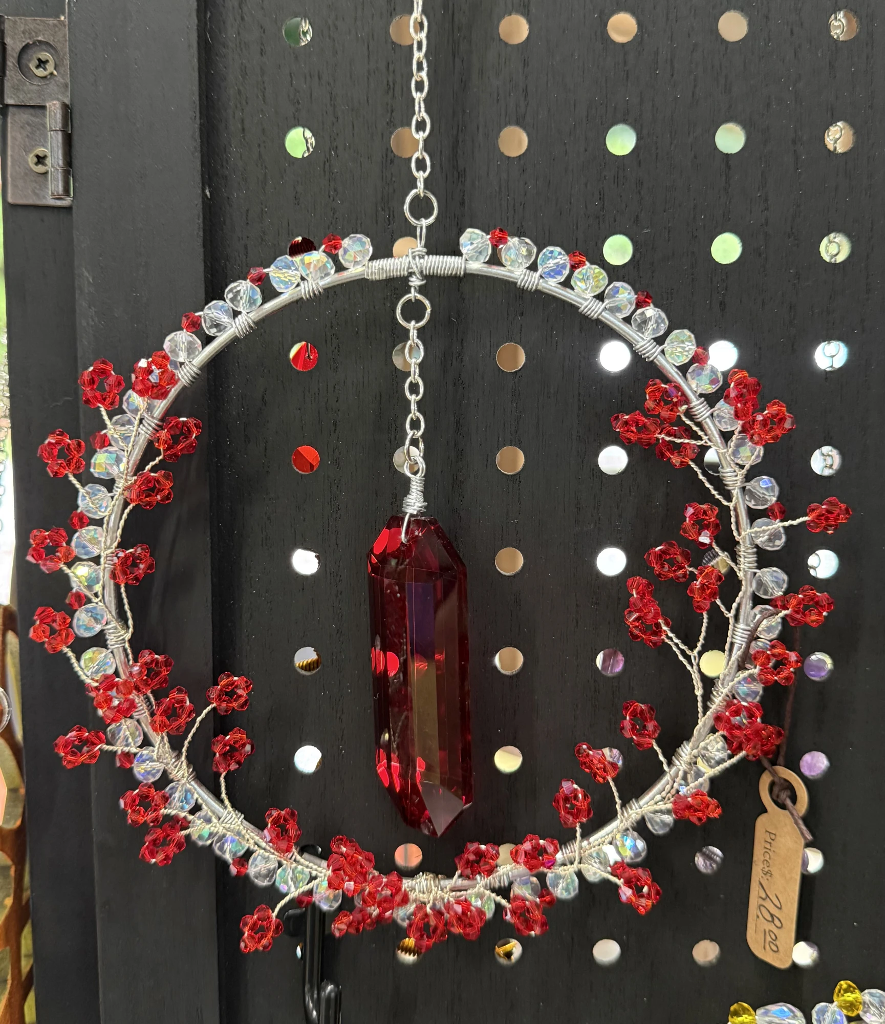 item Suncatcher handcrafted glass flowers red IMG_4331.webp