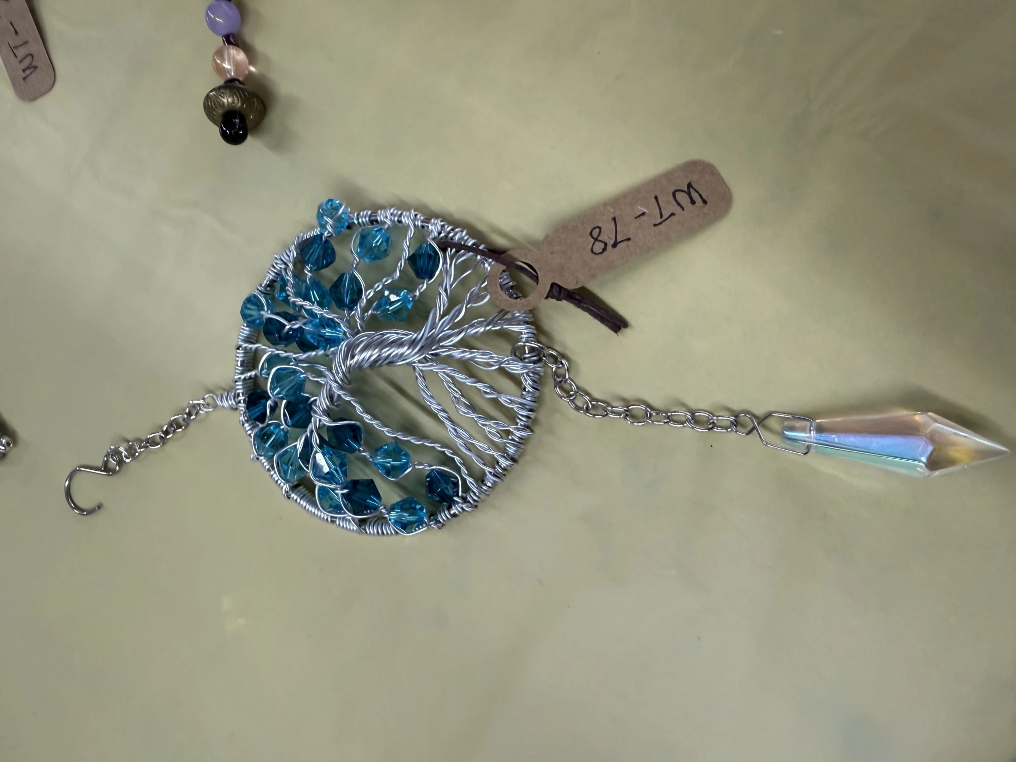 item Suncatcher, small tree of life, glass beads, teal IMG_4319.webp