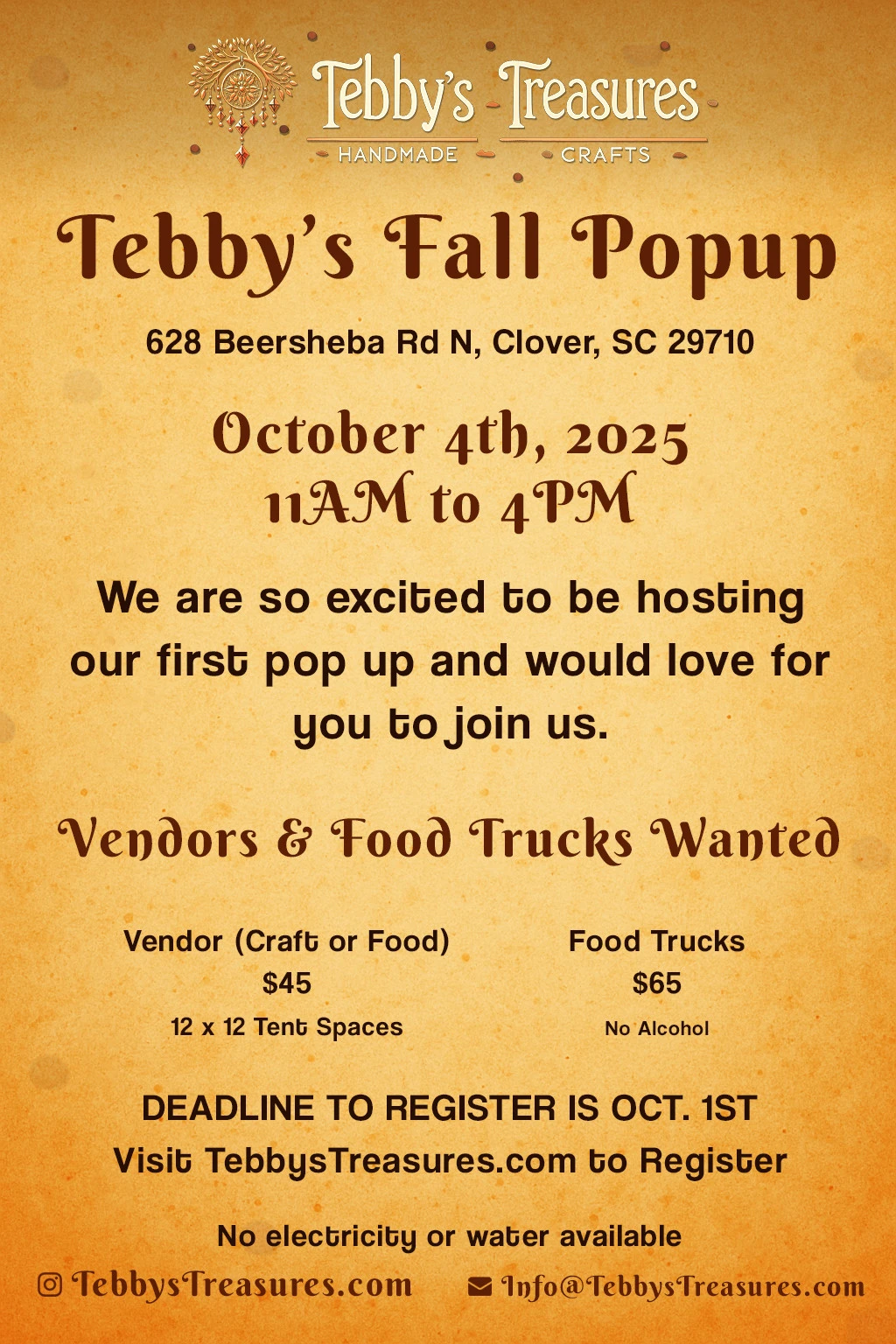 item Tebby's Fall Popup TebbysFallPopupFlyer