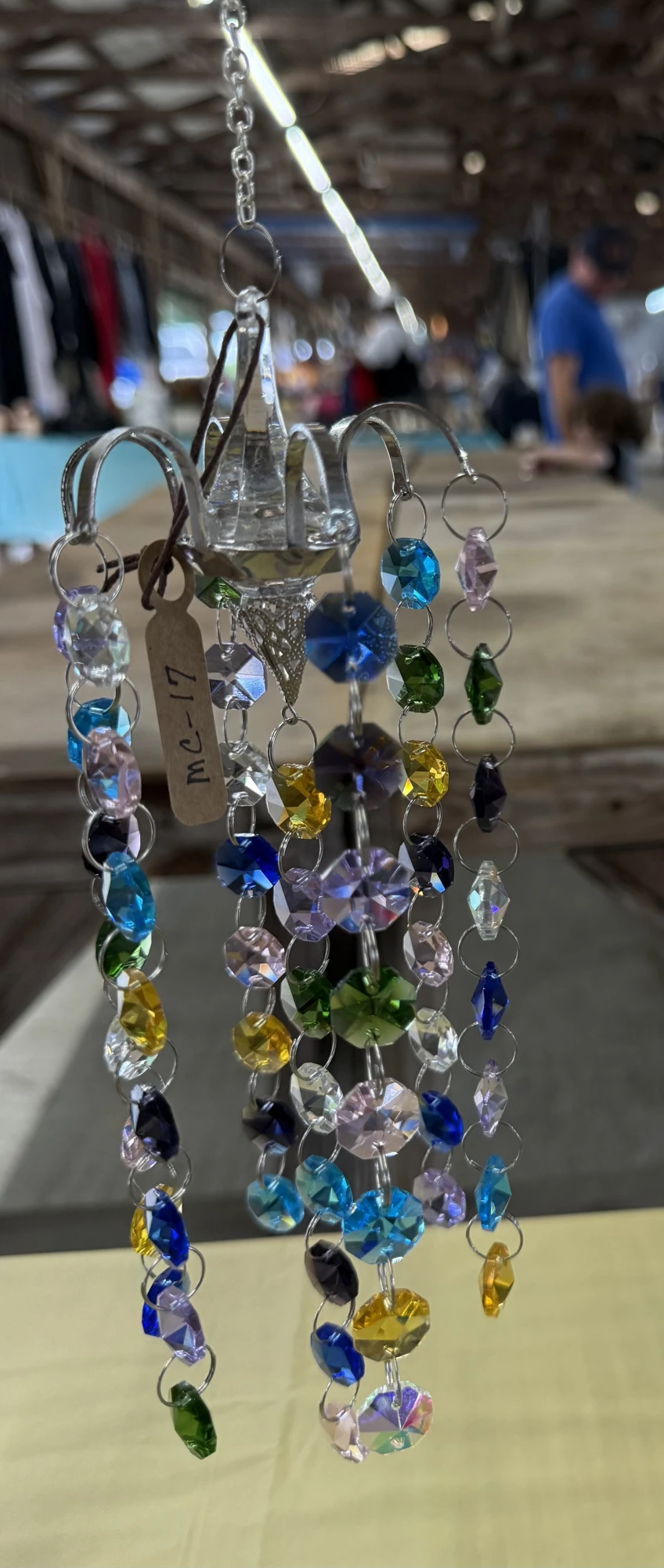item Mini chandelier multicolored glass beads pink, teal, light purple IMG_4311.webp