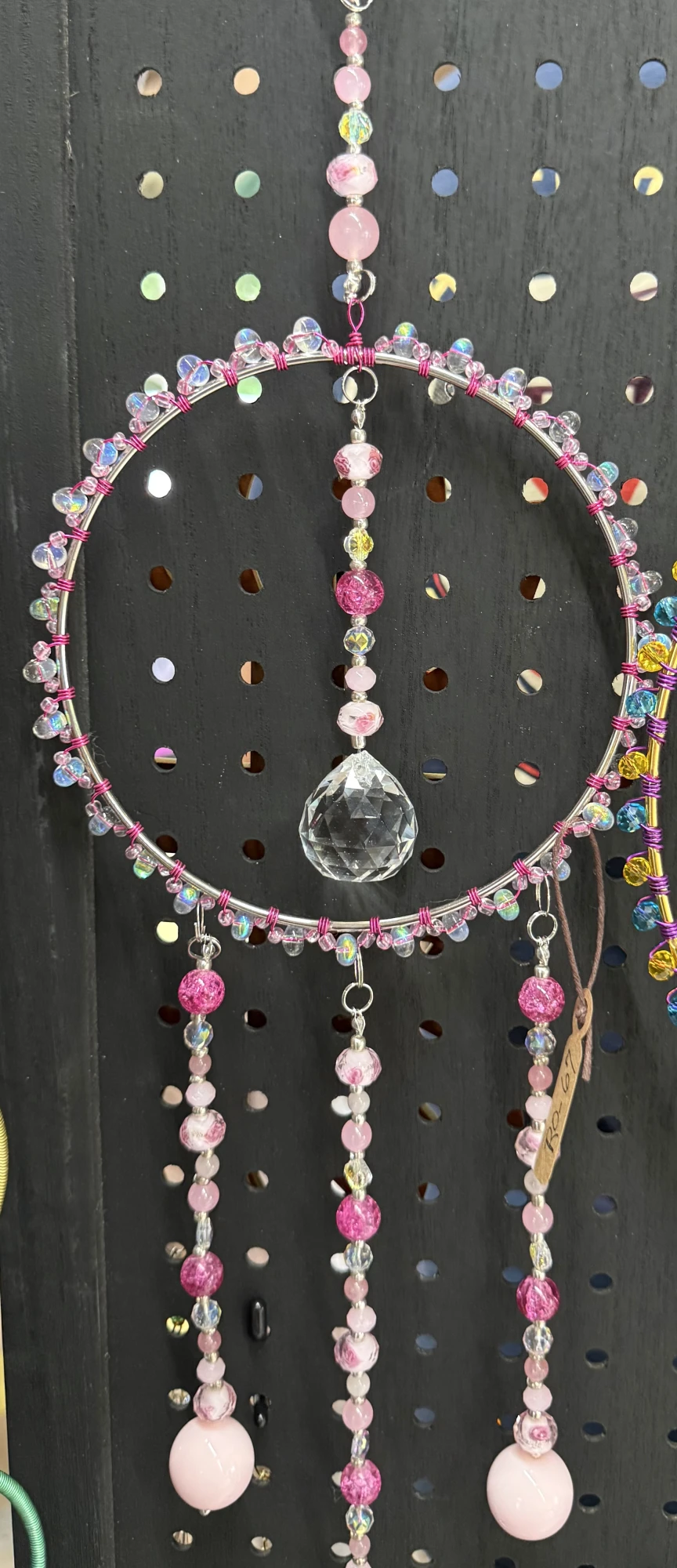 item Suncatcher, glass beads, pink IMG_4323.webp
