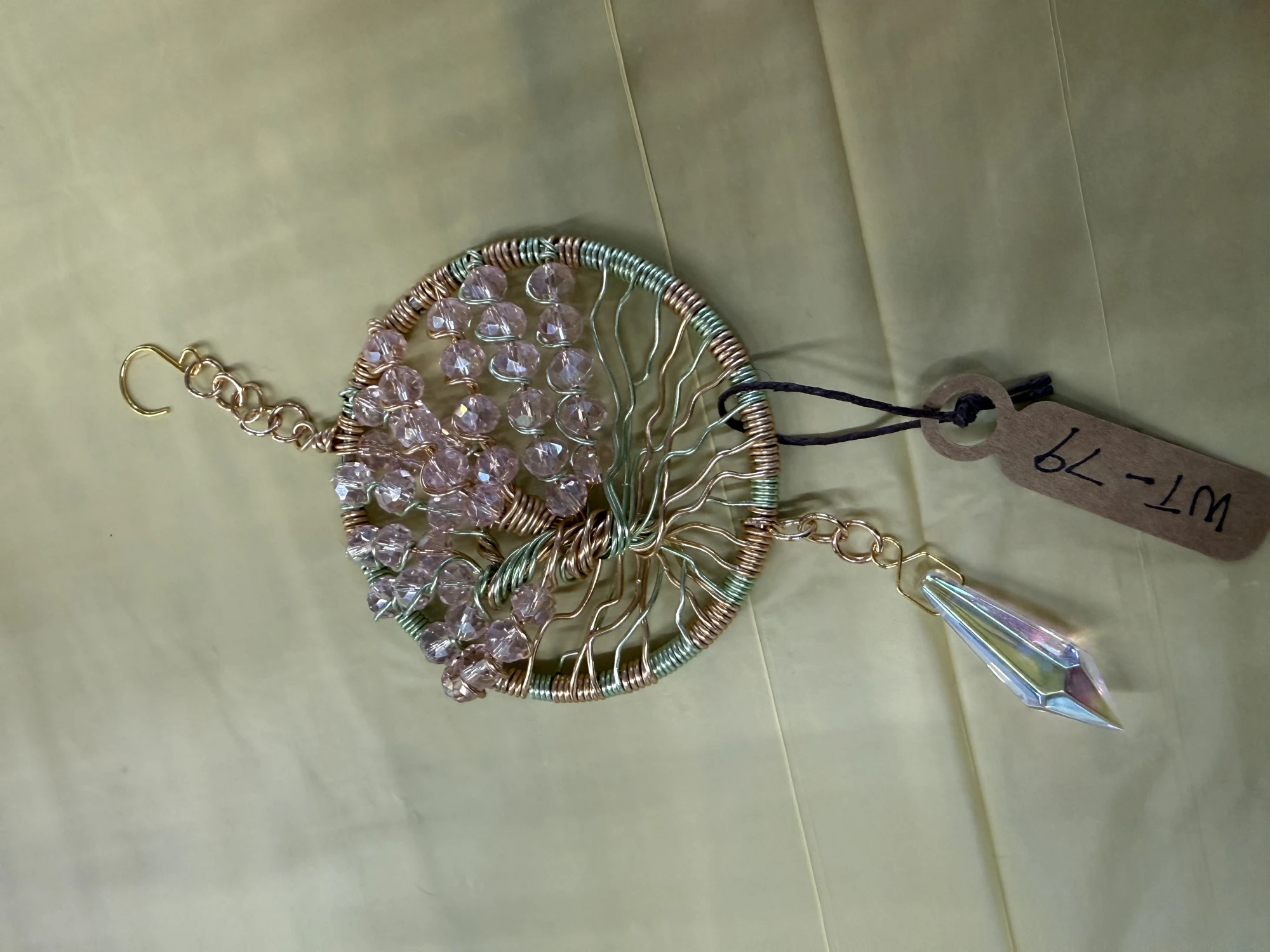 item Suncatcher, small tree of life, glass beads, pink IMG_4320.webp