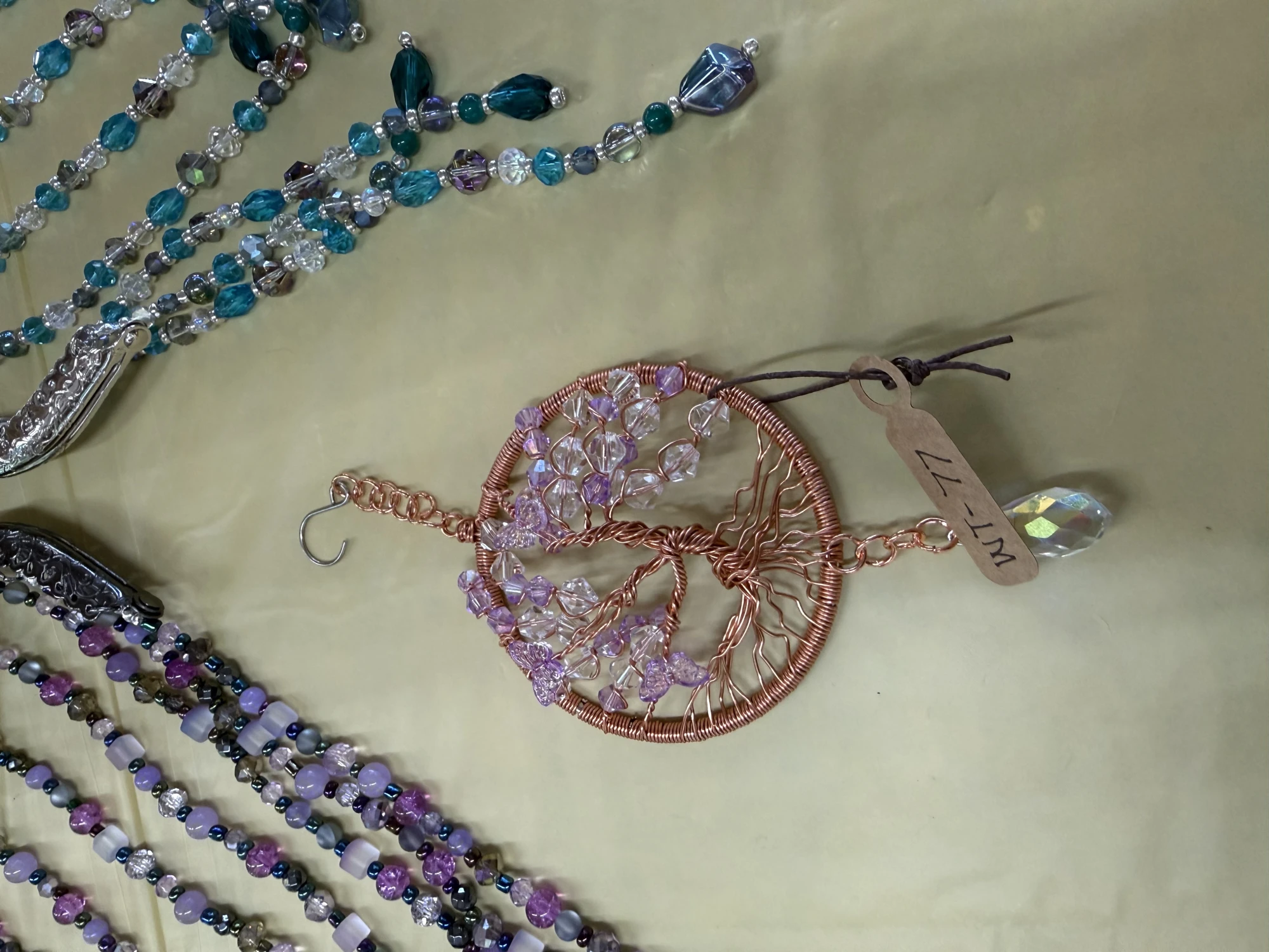 item Suncatcher, small tree of life, glass beads, purple IMG_4318.webp